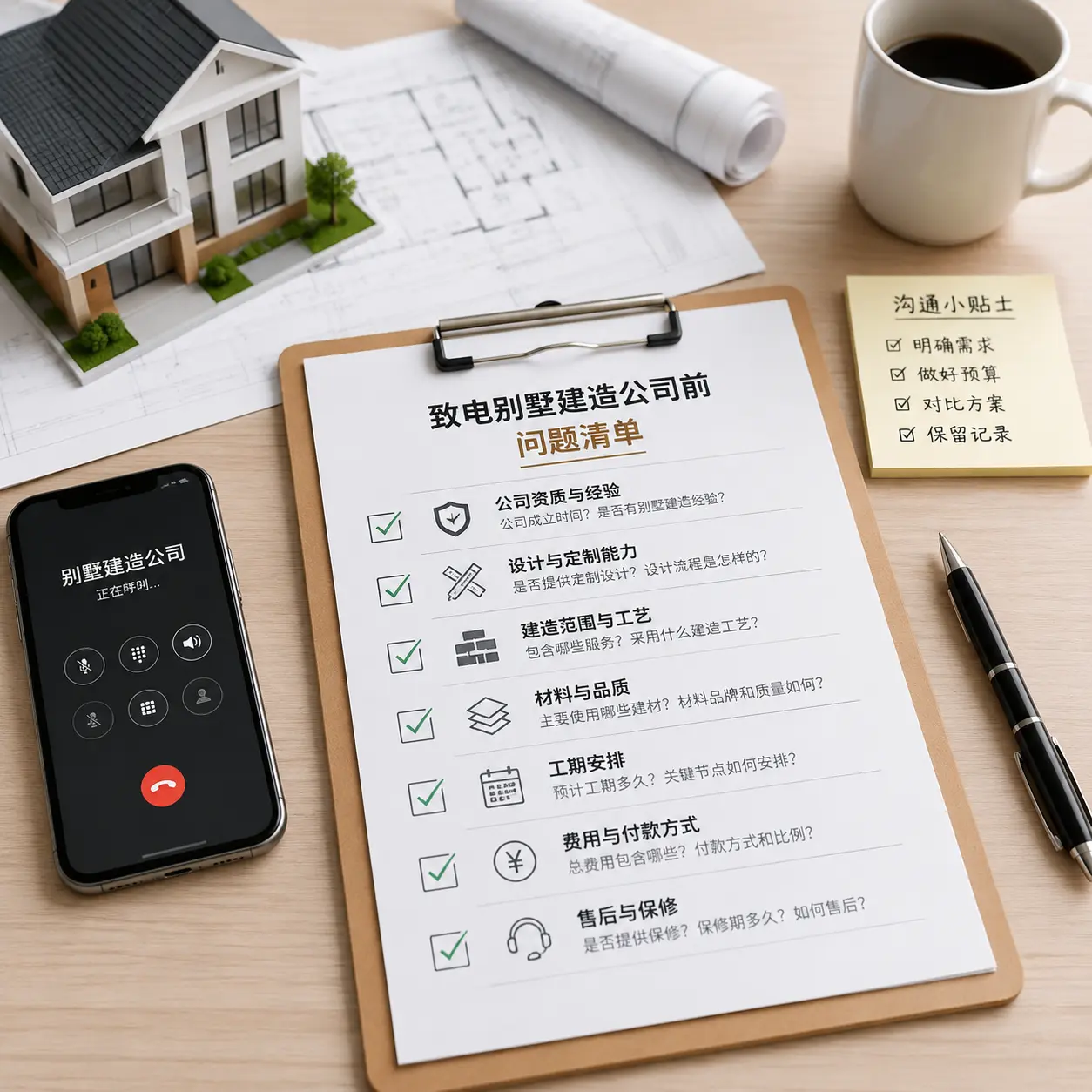 在铜仁拨打别墅建造公司电话前的准备工作