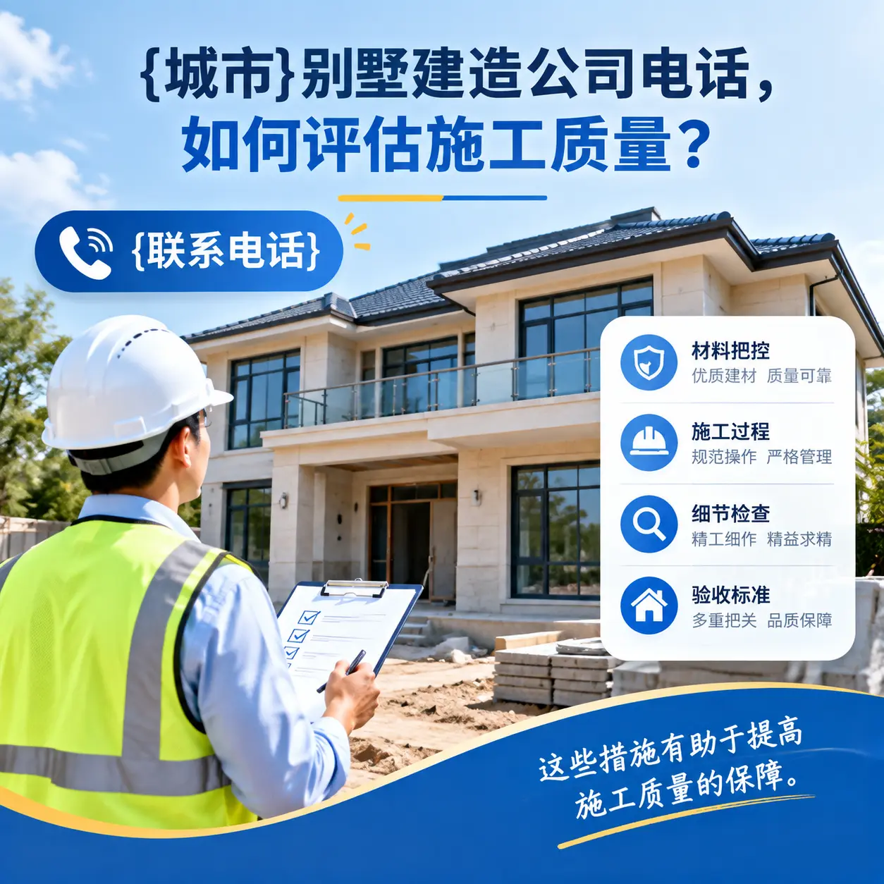 铜仁别墅建造公司电话,如何评估施工质量?